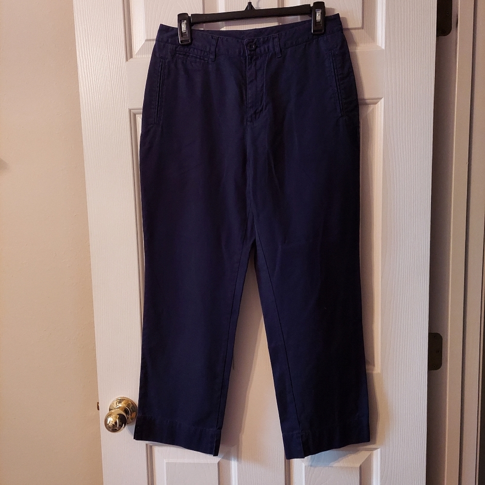 Lauren Ralph Lauren Navy Cropped Ankle Pants